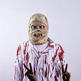 -The reanimated corpse of an unfortunate hospital patient with head bandages still in place. High quality latex over-the-head mask. One size fits most. Free shipping from abroad.

Decaying decrepit medical patient zombie mummy bandaged head halloween costume cosplay asylum hospital haunted house larp-