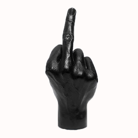 Middle Finger Statue-High quality, realistic resin sculpture of a hand giving the middle finger. Free shipping from abroad.

humorous home and office decor. fabulous send anonymously mail anonymous gag gift prank gfy go fuck yourself, fuck you, flipping the bird, rude offensive gesture human healing birthday christmas white elephant gift -Black-