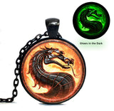 Mortal Kombat Glow-in-the-Dark Dragon Logo Pendant Necklace--
