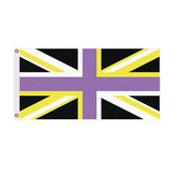 UK Nonbinary Pride Flag LGBTQ LGBTQIA LGBTQX Enby Equality Union Jack-High quality, professionally made polyester Pride flag, single or double sided, grommets or pole pocket. 2x1/1x2ft,3x2/2x3ft,3x5/5x3ft. Fully customizable by request. Transgender LGBT LGBTQ LGBTQIA LGBTQX Trans Rights Equality Protest. Resist United. UK United Kingdom Union Jack England Ireland Scotland Wales British-2 ft x 1 ft-Standard-Grommets-