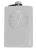 Necronomicon Sigil Engraved 8oz Hip Flask, Stainless Steel Many Colors-Brand New 8oz Flask with Engraved Necronomicon SIgil 8oz Stainless Steel Flask with easy closure screw cap lid. Measures 5.5" tall and 3.75" wide and holds eight shots. Available in your choice of color with optional funnel or gift box with funnel and cups. Ships from the USA

Lovecraft Cthulhu -White-Just the Flask-