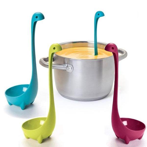 Nessie Loch Ness Soup Ladle, Whimsical Cryptid Dinosaur Serving Spoon--