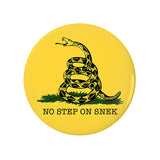 No Step on Snek Pinback Buttons, Gasden Don't Tread on Me Snake Parody-High quality scratch and UV resistant mylar and metal pinback badge. 1.25, 2.25 or 3 inches. Ships in 3-5 business days from within the US. No Step on Snek Funny Gadsden "Don't Tread on Me" snake flag parody meme-1.25 inch Round Button-