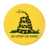 No Step on Snek Pinback Buttons, Gasden Don't Tread on Me Snake Parody-High quality scratch and UV resistant mylar and metal pinback badge. 1.25, 2.25 or 3 inches. Ships in 3-5 business days from within the US. No Step on Snek Funny Gadsden "Don't Tread on Me" snake flag parody meme-2.25 inch Round Button-