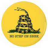 No Step on Snek Pinback Buttons, Gasden Don't Tread on Me Snake Parody-High quality scratch and UV resistant mylar and metal pinback badge. 1.25, 2.25 or 3 inches. Ships in 3-5 business days from within the US. No Step on Snek Funny Gadsden "Don't Tread on Me" snake flag parody meme-3 inch Round Button-