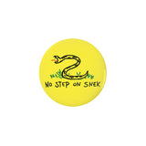 No Step on Snek Pinback Buttons, Gasden Don't Tread on Me Snake Parody-High quality scratch and UV resistant mylar and metal pinback badge. 1.25, 2.25 or 3 inches. Ships in 3-5 business days from within the US. No Step on Snek Funny Gadsden "Don't Tread on Me" snake flag parody meme, drawn / child's drawing version.-1.25 inch Round Button-