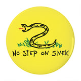 No Step on Snek Pinback Buttons, Gasden Don't Tread on Me Snake Parody-High quality scratch and UV resistant mylar and metal pinback badge. 1.25, 2.25 or 3 inches. Ships in 3-5 business days from within the US. No Step on Snek Funny Gadsden "Don't Tread on Me" snake flag parody meme, drawn / child's drawing version.-2.25 inch Round Button-