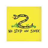 No Step on Snek Pinback Buttons, Gasden Don't Tread on Me Snake Parody-High quality scratch and UV resistant mylar and metal pinback badge. 1.25, 2.25 or 3 inches. Ships in 3-5 business days from within the US. No Step on Snek Funny Gadsden "Don't Tread on Me" snake flag parody meme, drawn / child's drawing version.-2 inch Square Button-