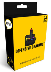 Offensive Crayons - Funny Adult Coloring Gift - Ships from the USA-Tired of coloring with blue or burnt sienna? Goodbye 'goldenrod' and "violet,' hello 'Suspicious Cold Sore Red' and 'boner pill blue', 'Travel Ban Brown' and ' 'Privilege' (White, of course) - Diversify your politically correct color box with these 24 blunt, direct, and irreverent shades. New pack of 24, ships from USA-