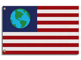 Old Freebie Flag of Earth, Sci-Fi Cosplay Prop Replica Flag sooner.-High quality, professionally printed polyester banner pole flag in your choice of size and style - single or double sided with either grommets or pole pocket. 2x1 / 1x2 ft, 3x2 / 2x3 ft, 3x5 / 5x3 ft or custom size. Fully customizable on request. Custom Sci-Fi cartoon cosplay prop replica pole banner zoidberg.-3 ft x 2 ft-Standard-Grommets-796752936567