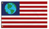 Old Freebie Flag of Earth, Sci-Fi Cosplay Prop Replica Flag sooner.-High quality, professionally printed polyester banner pole flag in your choice of size and style - single or double sided with either grommets or pole pocket. 2x1 / 1x2 ft, 3x2 / 2x3 ft, 3x5 / 5x3 ft or custom size. Fully customizable on request. Custom Sci-Fi cartoon cosplay prop replica pole banner zoidberg.-5 ft x 3 ft-Standard-Grommets-796752936567