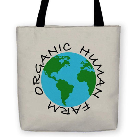 -High quality, eco-friendly reusable woven polyester fabric carryall tote with design on both sides. A funny sci-fi spin on the classic environmentally conscious illustrated earth design. Durable and machine washable. This item is made-to-order and typically ships in 3-5 Business Days.-13 inches-616641499839
