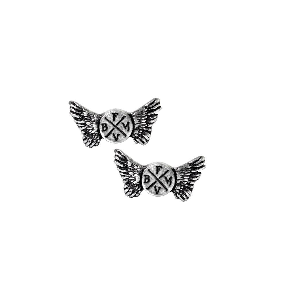 Official BULLET FOR MY VALENTINE Winged Stud Earrings, Alchemy Gothic--
