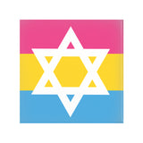 Jewish Pansexual Pride Buttons LGBTQX LGBTQIA LGBTQ Intersectional Pan-High quality scratch and UV resistant mylar & metal pinback button. 1.25, 2.25 or 3 inch. Custom Intersectional Jewish Pansexual Pan Jew LGBTQ LGBTQIA LGBTQX Pride Flag Stripes Queer Pride Pin - Visibility Representation Equality - Hearts Not Parts Love is Love - Magen David Star of David Badge Faith Culture Sexuality-2 inch Square Button-