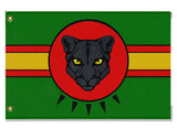-High quality, professionally printed polyester flag. Single or fully double-sided with blackout layer, grommets or pole pocket / sleeve. 2x1ft / 1x2ft, 3x2ft / 2x3ft, 5x3ft / 3x5ft, custom. Fully customizable. African Panther Flag, Green Yellow Red Black-3 ft x 2 ft-Standard-Grommets-