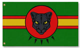 -High quality, professionally printed polyester flag. Single or fully double-sided with blackout layer, grommets or pole pocket / sleeve. 2x1ft / 1x2ft, 3x2ft / 2x3ft, 5x3ft / 3x5ft, custom. Fully customizable. African Panther Flag, Green Yellow Red Black-5 ft x 3 ft-Standard-Grommets-