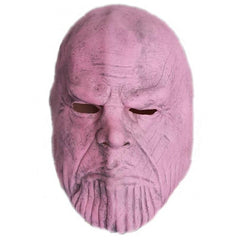 -Before setting his sights on stabilizing the universe, the young titan set his sights on the easier target of stabilizing upset stomachs... An oddly milky pink colored Thanos-like mask in soft natural latex. One size fits most. Free shipping from abroad. Funny knockoff parody character cosplay mask halloween bathroom -