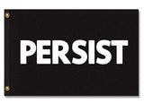 PERSIST FLAG, Custom Color & Sizes - Rights & Equality Protest Banner-High quality, professionally printed polyester flag. Single or fully double-sided, grommets or pole pocket / sleeve. 2x1ft / 1x2ft, 3x2ft / 2x3ft, 5x3ft / 3x5ft, custom. Fully customizable. Rights Equity Equality Womens LGBTQ LGBTQX LGBTQIA Anti-Fascist Antifa Progressive Pole Flag USA America RESIST Fascism United-3 ft x 2 ft-Black-Standard - Grommets-796752936208