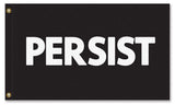 PERSIST FLAG, Custom Color & Sizes - Rights & Equality Protest Banner-High quality, professionally printed polyester flag. Single or fully double-sided, grommets or pole pocket / sleeve. 2x1ft / 1x2ft, 3x2ft / 2x3ft, 5x3ft / 3x5ft, custom. Fully customizable. Rights Equity Equality Womens LGBTQ LGBTQX LGBTQIA Anti-Fascist Antifa Progressive Pole Flag USA America RESIST Fascism United-5 ft x 3 ft-Black-Standard - Grommets-796752936208
