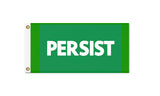 PERSIST FLAG, Custom Color & Sizes - Rights & Equality Protest Banner-High quality, professionally printed polyester flag. Single or fully double-sided, grommets or pole pocket / sleeve. 2x1ft / 1x2ft, 3x2ft / 2x3ft, 5x3ft / 3x5ft, custom. Fully customizable. Rights Equity Equality Womens LGBTQ LGBTQX LGBTQIA Anti-Fascist Antifa Progressive Pole Flag USA America RESIST Fascism United-2 ft x 1 ft-Green-Standard - Grommets-