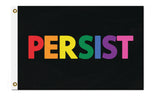 PERSIST FLAG, Custom Color & Sizes - Rights & Equality Protest Banner-High quality, professionally printed polyester flag. Single or fully double-sided, grommets or pole pocket / sleeve. 2x1ft / 1x2ft, 3x2ft / 2x3ft, 5x3ft / 3x5ft, custom. Fully customizable. Rights Equity Equality Womens LGBTQ LGBTQX LGBTQIA Anti-Fascist Antifa Progressive Pole Flag USA America RESIST Fascism United-3 ft x 2 ft-LGBTQ-Standard - Grommets-