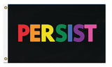 PERSIST FLAG, Custom Color & Sizes - Rights & Equality Protest Banner-High quality, professionally printed polyester flag. Single or fully double-sided, grommets or pole pocket / sleeve. 2x1ft / 1x2ft, 3x2ft / 2x3ft, 5x3ft / 3x5ft, custom. Fully customizable. Rights Equity Equality Womens LGBTQ LGBTQX LGBTQIA Anti-Fascist Antifa Progressive Pole Flag USA America RESIST Fascism United-5 ft x 3 ft-LGBTQ-Standard - Grommets-