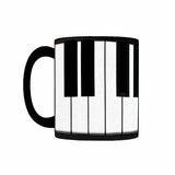 Piano Keybaord Mug, Retro Classic 1980s 1990s Pianist Teacher Gift Cup-Premium quality mug in your choice of 11oz or 15oz. High quality, durable ceramic. Microwave safe. White mugs are dishwasher safe. Handwashing recommened for black mugs to help prevent fading. These coffee cups are made-to-order and typically ships in 2-3 business days from within the US.-11oz-Black-706547491645