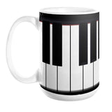 Piano Keybaord Mug, Retro Classic 1980s 1990s Pianist Teacher Gift Cup-Premium quality mug in your choice of 11oz or 15oz. High quality, durable ceramic. Microwave safe. White mugs are dishwasher safe. Handwashing recommened for black mugs to help prevent fading. These coffee cups are made-to-order and typically ships in 2-3 business days from within the US.-15oz-White-616641499105