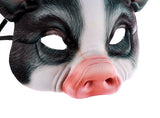-High quality EVA pig masquerade style half-face mask with elastic band. One size fits most. Free shipping from abroad. Typically arrives in 2-3 weeks to the USA. Funny creepy weird costume cosplay technoblade gamer carnival pigs piggy piggies oink oink detailed plastic halloween fancy dress hog animal farm gag-