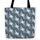 -High quality, colorful reusable polyester fabric carryall tote bag with playful abstract geometric design. Durable and machine washable. This item is made-to-order and typically ships in 3-5 Business Days.-13 inches-Dark Silver-796752936710