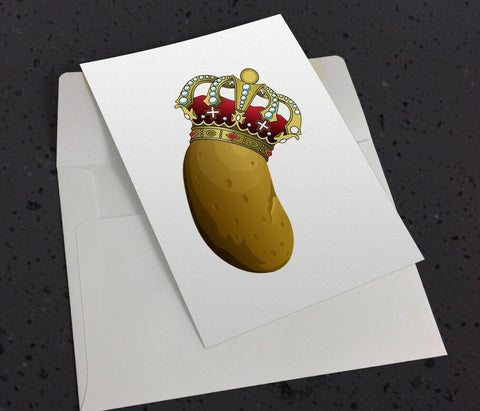 Potato Royale Blank Greeting Card, 5x5 or 5x7-High quality blank greeting cards on fine cardstock with envelopes.
Funny royal spud ugly queen king royalty tater meme gift occasion card invitation birthday thinking of you joke weird folded card-5x5 inch-1 Card-