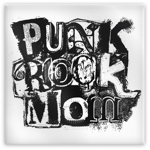 Punk Rock Mom Magnet - Black and White - Mother's Day / Gift for Mom -Mylar Coated 2" Tin Plated Steel Fridge Magnet.This item is made-to-order and typically ships in 2-3 Business Days from the USA. Refrigerator freezer square hip cool mom mother punk rocker mum mother's day gift for mom.-Black on White-706547492215