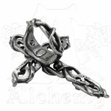 -Alchemy Gothic Thorn Vine PASSION Ring. The tortuous thorns of self sacrifice bleed with tears of Swarovski crystal. -