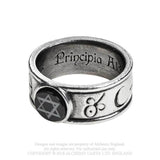 -Alchemy Gothic AGLA SIgil Ring - Five magical talismans of profit and protection.The central Kabbalistic sigillum 'Agla', stands for 'Thou art mighty forever, O Lo-