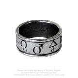 -Alchemy Gothic AGLA SIgil Ring - Five magical talismans of profit and protection.The central Kabbalistic sigillum 'Agla', stands for 'Thou art mighty forever, O Lo-