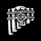 Kingkiller Chronicle EOLIAN TALENT PIPES Pin, Brooch or Tie Tack-Officially licensed Sterling Silver Eolian Talent Pipes Pin from Patrick Rothfuss' KINGKILLER CHRONICLE fantasy novels, Name of the Wind, Wise Man's Fear and a forthcoming 3rd. Jeweler handcrafted in the USA.
A mark of distinction and recognition for musicians. Kvothe earns his playing "The Lay of Sir Savien Traliard"-Sterling Silver-Tie Tack-Antiqued Finish-