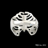 Rib Cage Ring, Sterling Silver - Fine Jewelry - Made in the USA-The rib cage wraps around your finger forming the band of the ring. Each rib cage ring is skillfully handcrafted just for you in sterling silver. Made in the USA. - Unique unusual weird goth gothic creepy skeleton skeletal bones halloween horror jewelry -