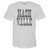 -Vintage faded tees with a modern twist! Ultra-soft, premium triblend or 50/50 poly cotton blend unisex shirts. Eco-friendly, water-based inks for a graphic print that is soft to the touch. Shipped from the USA. Nashville retro graphic big text nash ville womens juniors mens TN Tennessee summer fashion-Unisex L-Ash-