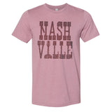 -Vintage faded tees with a modern twist! Ultra-soft, premium triblend or 50/50 poly cotton blend unisex shirts. Eco-friendly, water-based inks for a graphic print that is soft to the touch. Shipped from the USA. Nashville retro graphic big text nash ville womens juniors mens TN Tennessee summer fashion-Unisex L-Orchid-