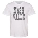 -Vintage faded tees with a modern twist! Ultra-soft, premium triblend or 50/50 poly cotton blend unisex shirts. Eco-friendly, water-based inks for a graphic print that is soft to the touch. Shipped from the USA. Nashville retro graphic big text nash ville womens juniors mens TN Tennessee summer fashion-Unisex L-White-