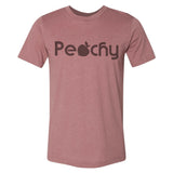 Peachy Retro Graphic Tee, Unisex -Vintage faded tees with a modern twist! Ultra-soft, premium triblend or 50/50 poly cotton blend unisex shirts. Eco-friendly, water-based inks. Graphic print is soft to the touch. Shipped from the USA. Peach womens mens unisex Georgia GA Atlanta ATL south southern belle georgian southerner peachy summer.-Unisex L-Mauve-