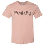 Peachy Retro Graphic Tee, Unisex -Vintage faded tees with a modern twist! Ultra-soft, premium triblend or 50/50 poly cotton blend unisex shirts. Eco-friendly, water-based inks. Graphic print is soft to the touch. Shipped from the USA. Peach womens mens unisex Georgia GA Atlanta ATL south southern belle georgian southerner peachy summer.-Unisex L-Peach-