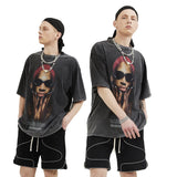 -Unisex designer fashion tee with rough construction, retro printed graphics and heavy, grunge style distressing. 100% cotton. Free shipping from abroad. Vintage 90s nineties style streetwear basketball skater harajuku 1990s new wave urban street fashion summer 2021 baggy loose mens t-shirt -