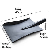 -Unique shovel head shaped serving trays. Made for the purpose of safe, food grade plastic. Free shipping, average delivery in about 2-3 weeks.

unusual funny weird platter plate servingware kitchen dining construction concrete cement farming animal husbandry digging platter bbq barbecue cookout office party supplies -Large Flat-