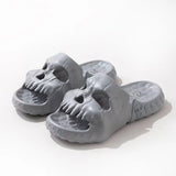 -High quality EVA clog sandal w/unique human skull design. Well constructed single band slip on shoes w/solid, textured non-slip sole. deep heel cup, concave upper & roomy toe. Skin-friendly EVA, lightweight, flexible, breathable, durable. Free shipping from abroad.

gothic beach summer y2k punk pirate goth pool slipper-Gray-US 4-5M | 5-6W / EUR 36-37-