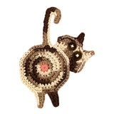 Cat Butt Coasters - Funny Feline Crocheted Drink Coasters -It may seem very un-catlike to protect furniture and help keep objects on surfaces but that's just what these kitties do... while still being a bit rude about it! Handmade durable high quality crochet knitted cotton kitty coasters. Sold individually or as a set of 8. Free shipping. Unique novelty gift home decor woven-Tabby-