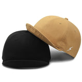 -Retro style flipped short bill baseball cap. Available in two fitted adjustable sizes. High quality canvas, sturdy construction, strapback adjustment. Free shipping.

Brim Flip hat upturned peak snapback men womens unisex 5cm bill hipster bike messenger courier cap 90s nineties 1990s y2k summer fashion streetwear-