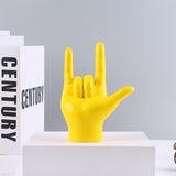 Pop Art ILY Sign Language Hand Sculpture-High quality, brightly colored resin ASL hand sign for I Love You sculpture. 19.5x14x5cm/17.7x5.5x2" Free shipping, average delivery in 2-3 weeks.
cute sweet romantic colorful kawaii american sign language emoji text statue gift translator hearing impaired deaf culture valentines day family girlfriend boyfriend partner-Yellow-