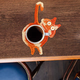 Cat Butt Coasters - Funny Feline Crocheted Drink Coasters -It may seem very un-catlike to protect furniture and help keep objects on surfaces but that's just what these kitties do... while still being a bit rude about it! Handmade durable high quality crochet knitted cotton kitty coasters. Sold individually or as a set of 8. Free shipping. Unique novelty gift home decor woven-