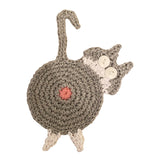 Cat Butt Coasters - Funny Feline Crocheted Drink Coasters -It may seem very un-catlike to protect furniture and help keep objects on surfaces but that's just what these kitties do... while still being a bit rude about it! Handmade durable high quality crochet knitted cotton kitty coasters. Sold individually or as a set of 8. Free shipping. Unique novelty gift home decor woven-Gray and White-